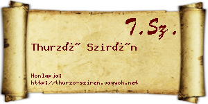 Thurzó Szirén névjegykártya