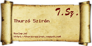 Thurzó Szirén névjegykártya